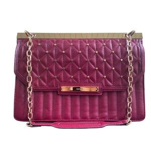 NINE WEST PURSE Maroon and Gold Studded